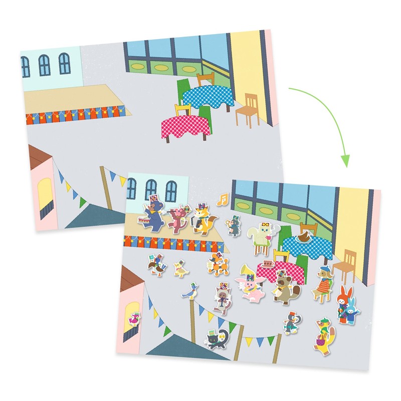 Pegatinas reposicionables . Charanga – Pegatinas reutilizables - Librería Educania