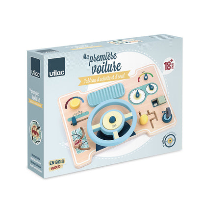 Tablero multiactividad coche  – Juguete sensorial de madera - Librería Educania