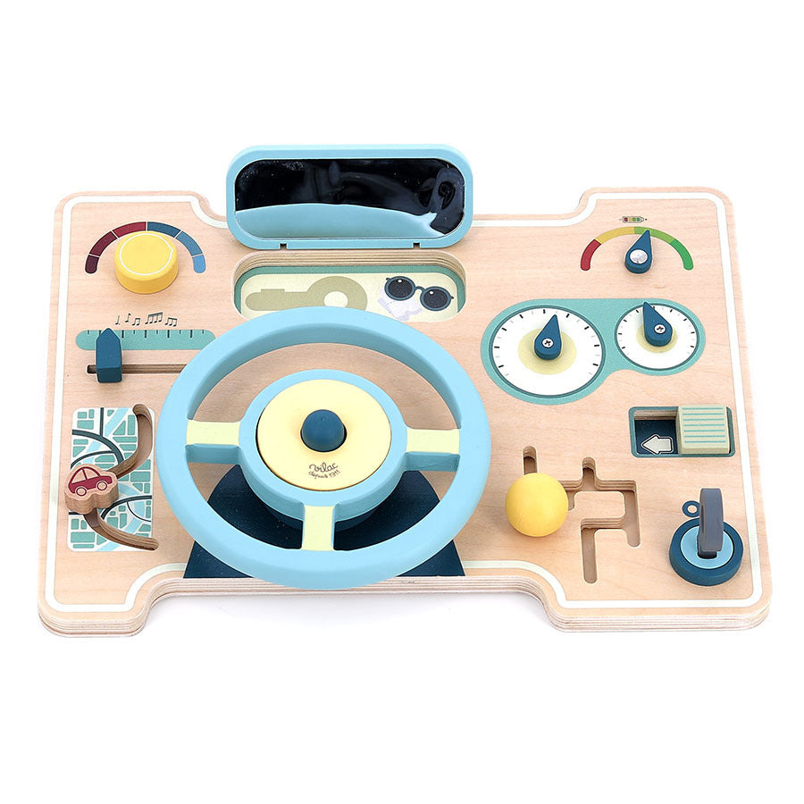 Tablero multiactividad coche  – Juguete sensorial de madera - Librería Educania