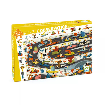 Puzzle observación . Rally de coches – Puzzle infantil de observación - Librería Educania