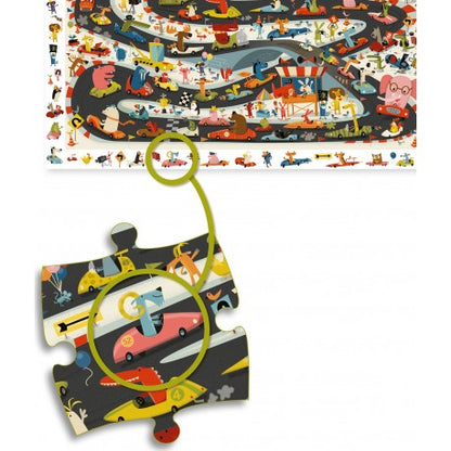 Puzzle observación . Rally de coches – Puzzle infantil de observación - Librería Educania