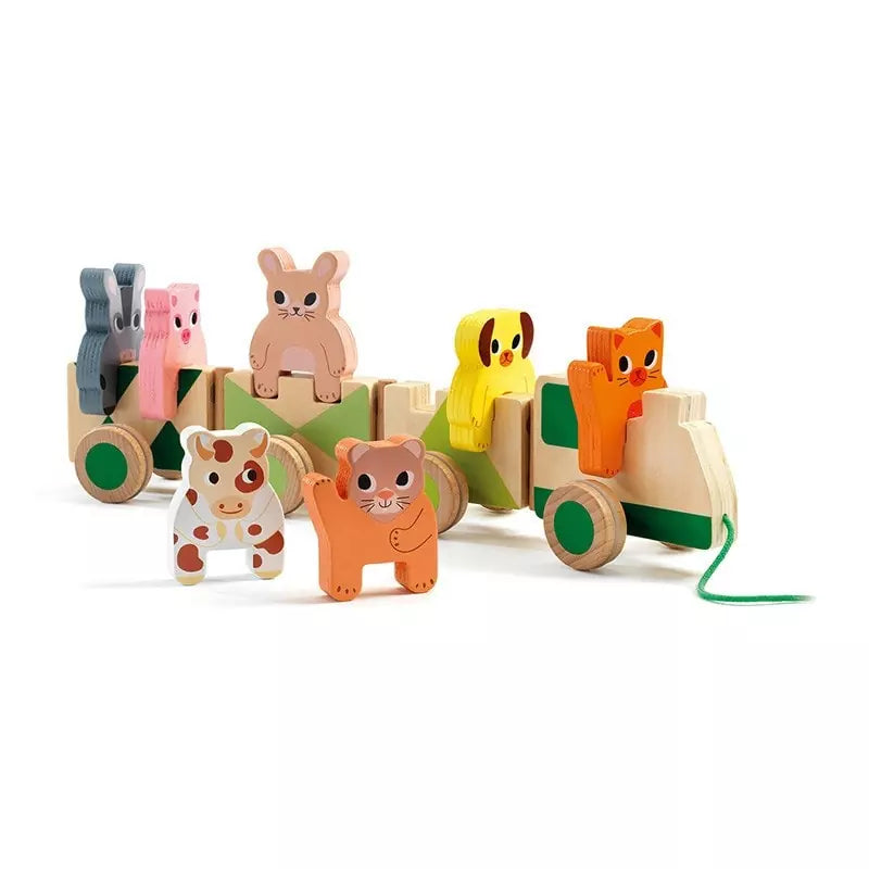 Trainimo farm – Tren de arrastre y construcción de madera - Librería Educania