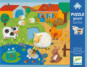 PUZZLE GIGANTE TÁCTIL GRANJA 20 PZAS -DJECO 